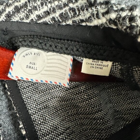 Anthropologie Postage Stamp Sweater Womens Small Black White Back Neck Keyhole - Picture 5 of 9